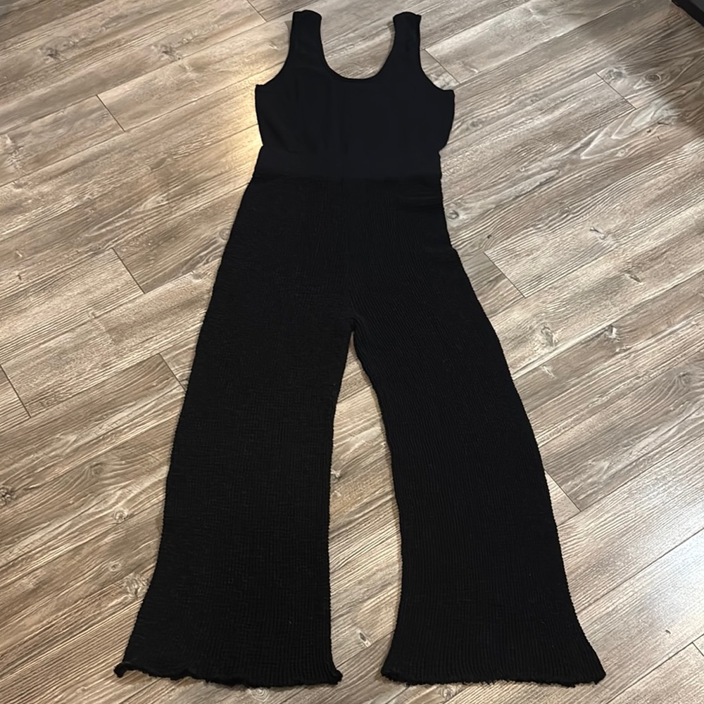 FREE PEOPLE BEACH Knit  Black Jumpsuit Size Small